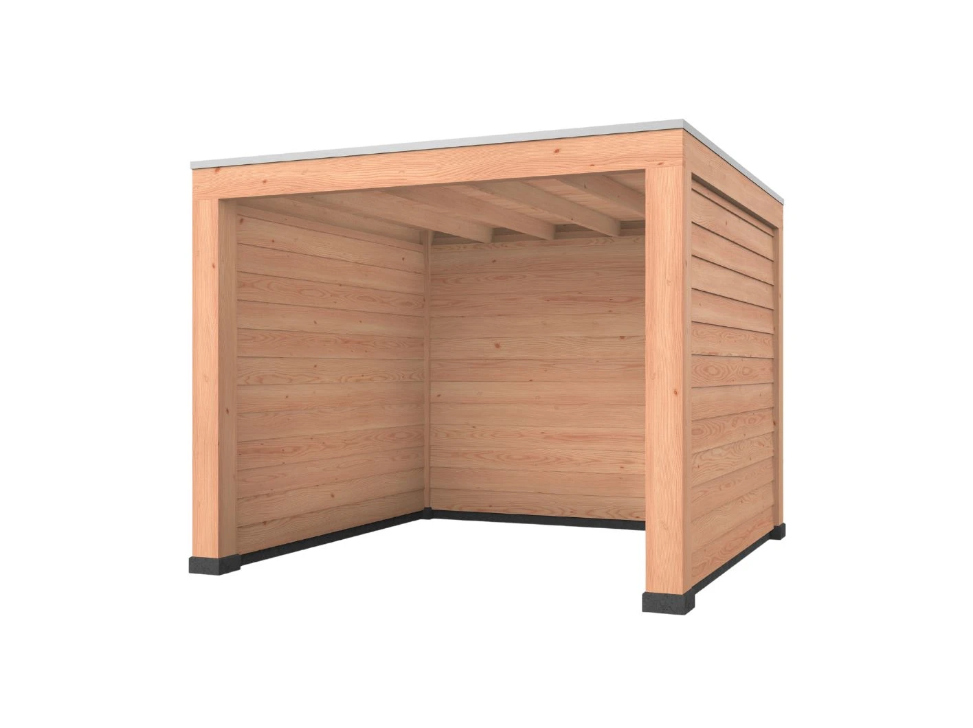 Douglas overkapping, 300 x 300, met achterwand en twee zijwanden, Westwood Robuust - Afbeelding 1